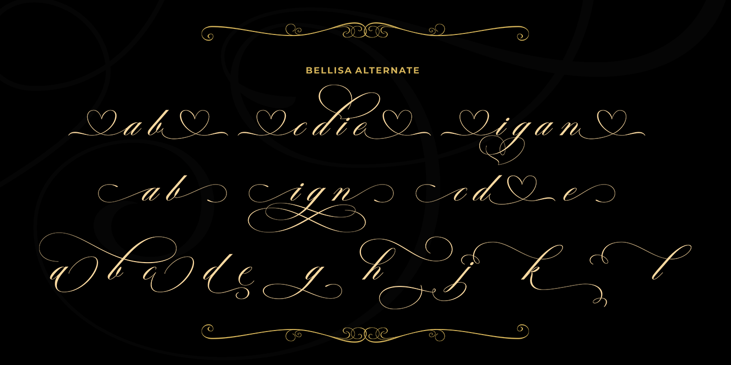 Пример шрифта Bellisa Script Ornamen